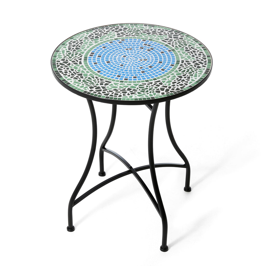 Glitzhome Outdoor Metal Folding Bistro Set 3PCS Patio Table Chairs