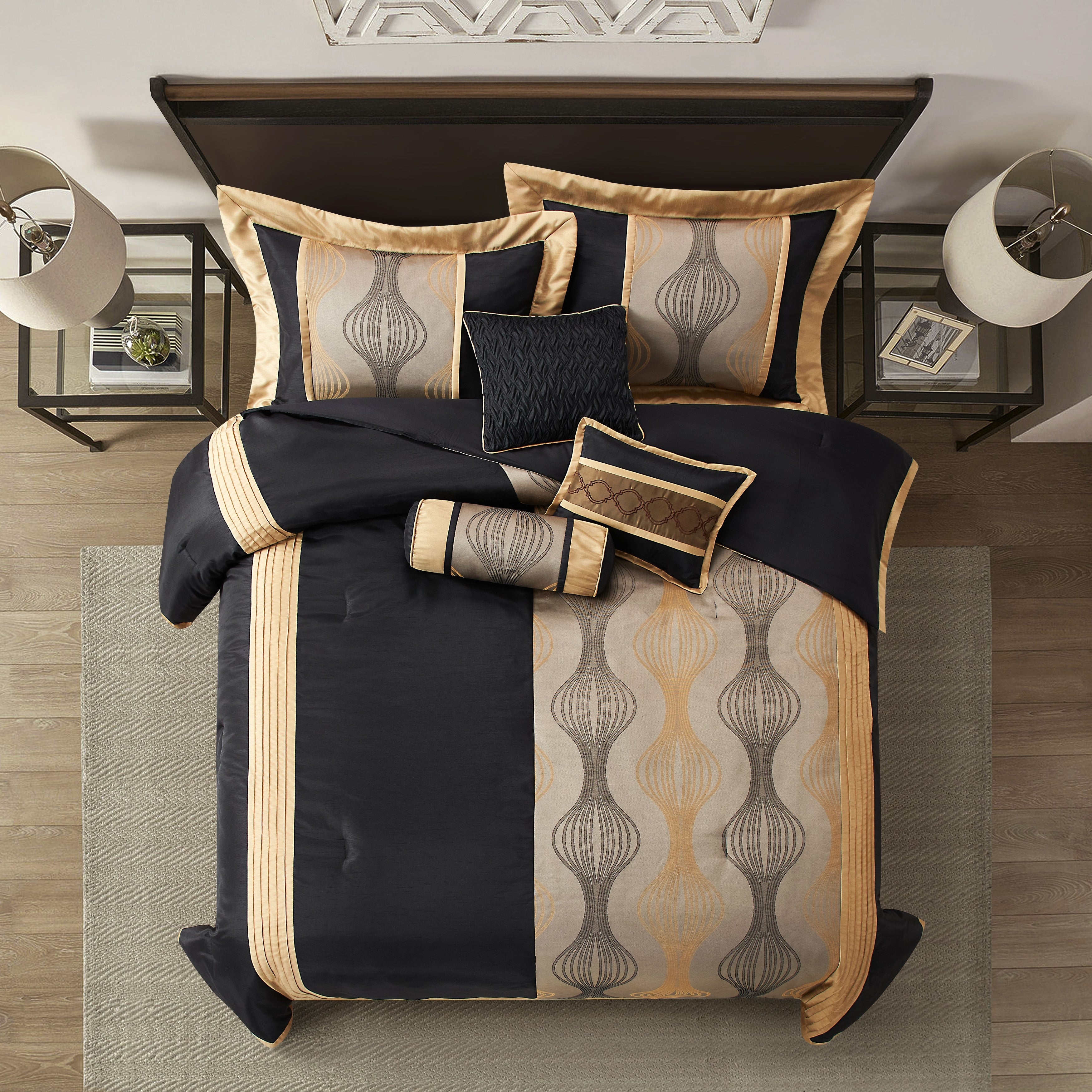 Nanshing Daniella 7-Piece Modern Geometric Comforter Set
