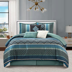 Nanshing Jensen 7 Piece Jacquard Geometric Comforter Set