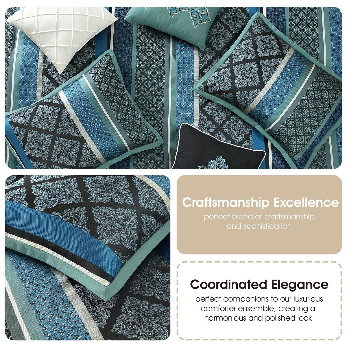 Nanshing Jensen 7 Piece Jacquard Geometric Comforter Set