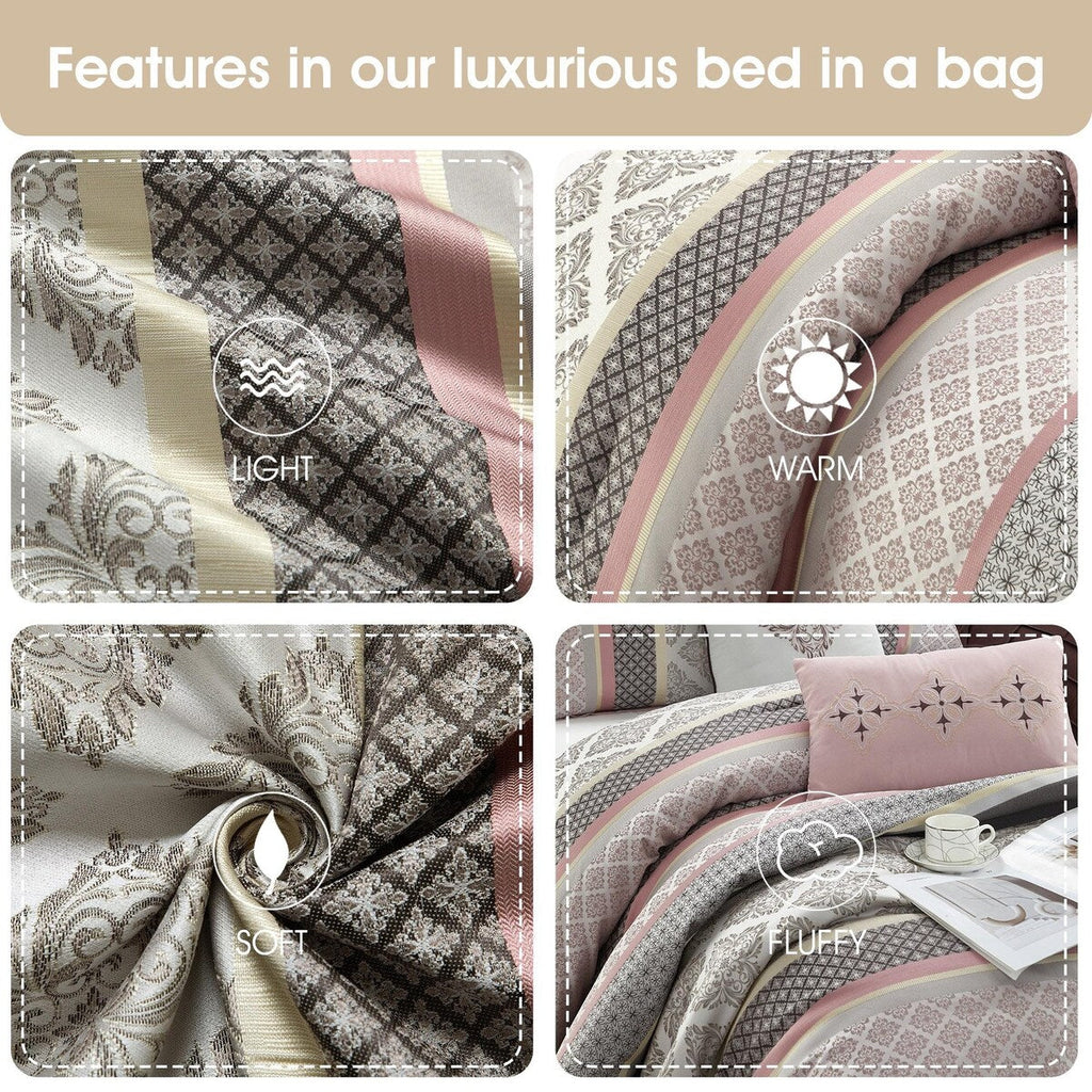 Nanshing Jensen 7 Piece Jacquard Geometric Comforter Set