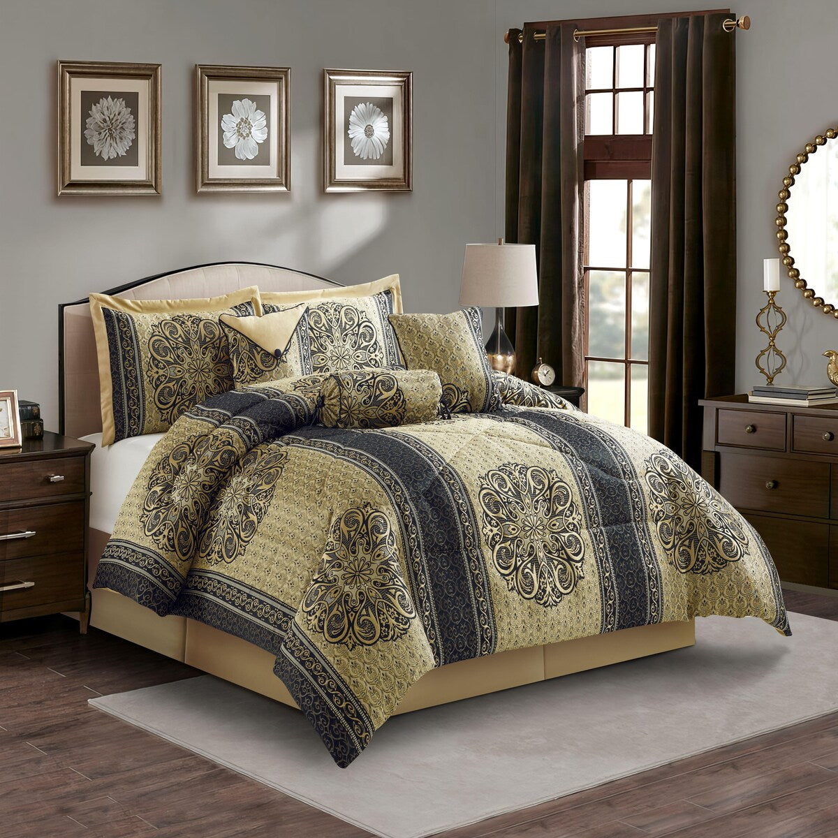 Nanshing Prince 7 Piece Elegant Medallion Comforter Set