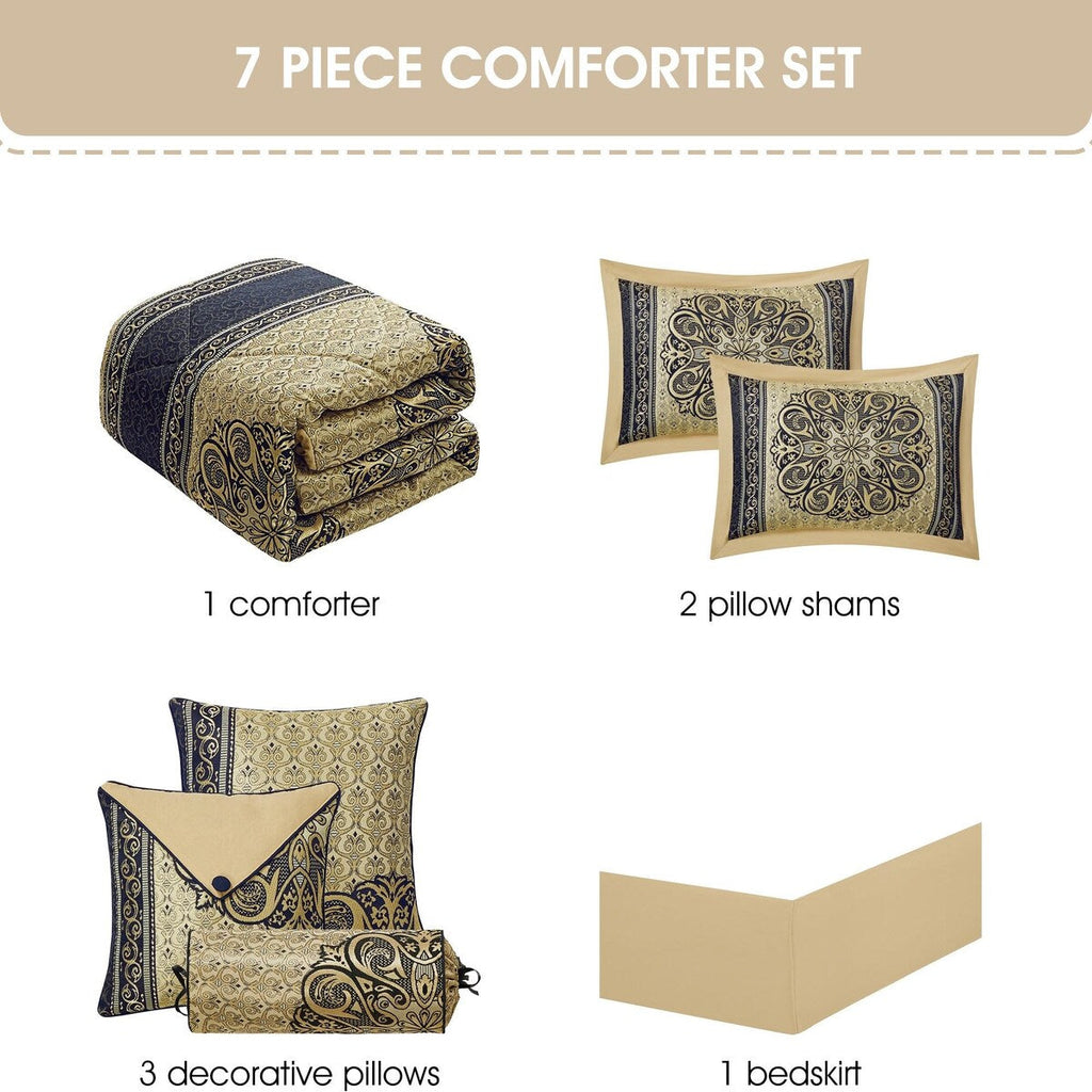 Nanshing Prince 7 Piece Elegant Medallion Comforter Set