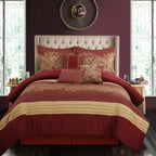 Nanshing Salem Damask Jacquard 7-Piece Comforter Set
