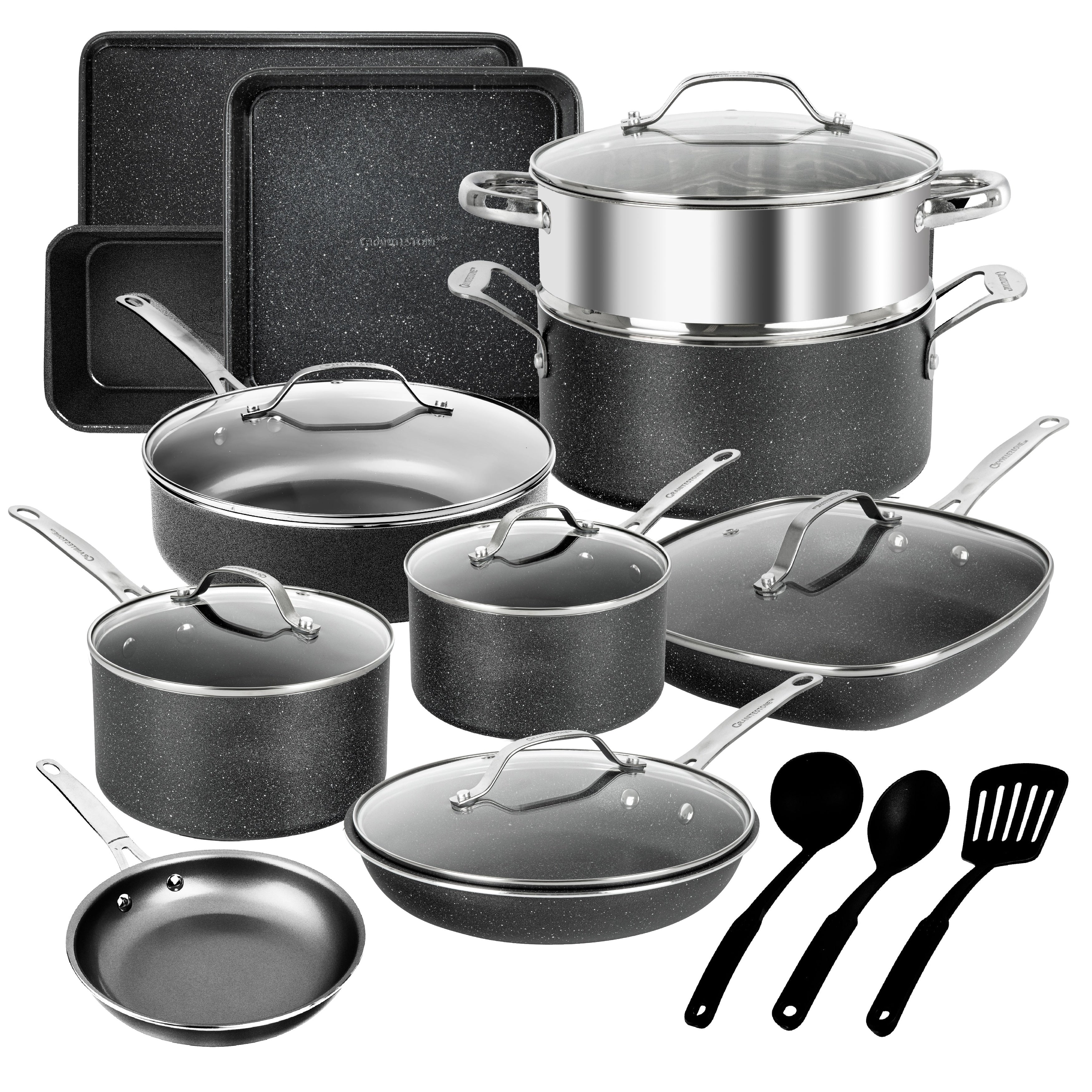 Granitestone 20 Piece Nonstick Pots and Pans Cookware and Bakeware Set