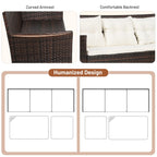 Gymax 3PCS Patio Rattan Sectional Conversation Furniture Set w/ Off - See Details