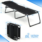 Gymax Folding Beach Lounger Chaise Lounge Chair w/ Pillow 4-Level