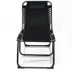 Gymax Folding Beach Lounger Chaise Lounge Chair w/ Pillow 4-Level