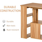 HomCom Modern L Shaped Rotating Computer Desk with Bookshelves