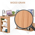 HomCom Modern L Shaped Rotating Computer Desk with Bookshelves