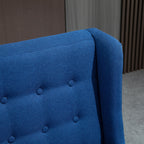 HOMCOM Linen Fabric Upholstery Double Sofa Tufted Loveseat Armless Couch Living Room Furniture with Wood Legs - 28.75*43.25*36.5