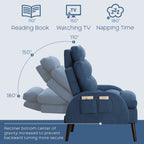 HOMYKA Accent Lounge Chair with Adjustable Backrest Storage Ottoman