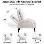 HOMYKA Accent Lounge Chair with Adjustable Backrest Storage Ottoman