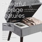 HOMYKA Accent Lounge Chair with Adjustable Backrest Storage Ottoman