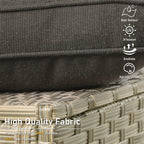 HOOOWOOO 2-piece High Back Wicker Rattan Outdoor Patio Chair Set