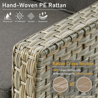 HOOOWOOO 2-piece High Back Wicker Rattan Outdoor Patio Chair Set