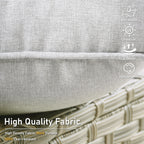 HOOOWOOO 2-piece High Back Wicker Rattan Outdoor Patio Chair Set