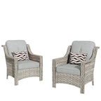 HOOOWOOO 2-piece High Back Wicker Rattan Outdoor Patio Chair Set