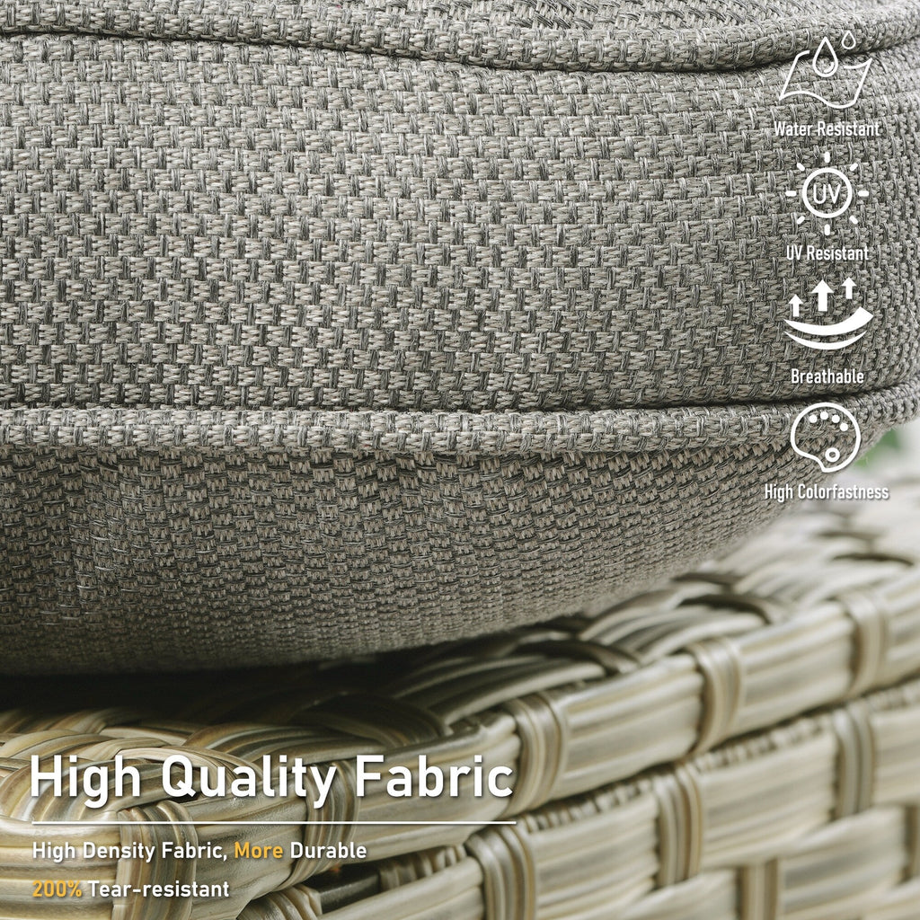 HOOOWOOO 2-piece High Back Wicker Rattan Outdoor Patio Chair Set