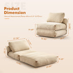 HOOOWOOO Modern Corduroy Fabric Folding Sofa Couch