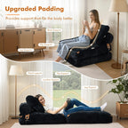 HOOOWOOO Modern Corduroy Fabric Folding Sofa Couch