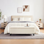 50.3 x 17.50 x 18 Upholstered Rectangular Storage Ottoman-Faux Leather