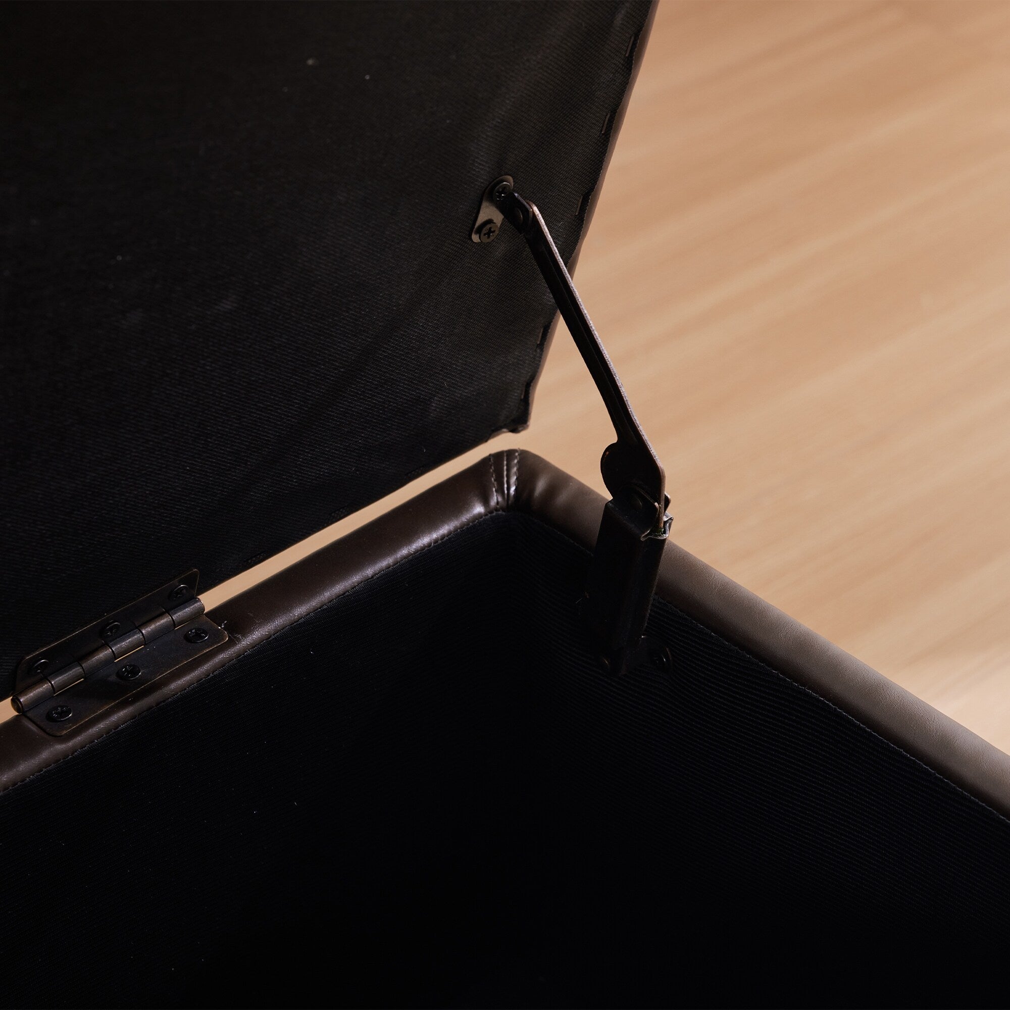 50.3 x 17.50 x 18 Upholstered Rectangular Storage Ottoman-Faux Leather