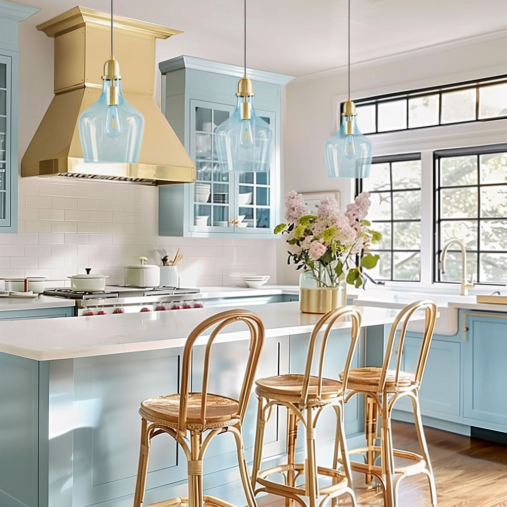 INK+IVY Auburn Bell Shaped Hanging Glass Pendant Light