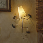 Eangee Handmade Gecko Wall Lamp Combo, Cocoa Leaves Shade, 16 x 7 x 24 in. - 16 x 7 x 24