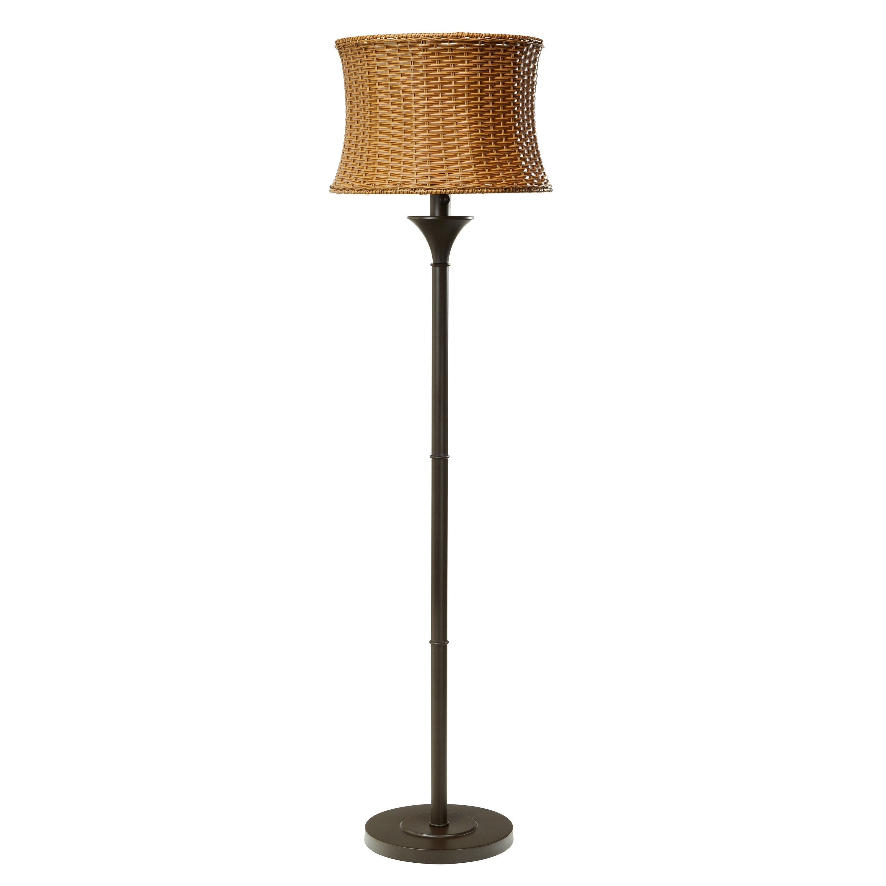 Havenside Home Pocologan 59.5-inch Outdoor and Indoor Basket-weave Floor Lamp - 16.25L x 16.25W x 59.5H