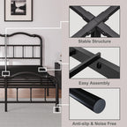 14 In High Heavy Duty Metal Bed Frame with Vintage Style, Supports Up To 2500lbs, Easy Assembly and No Squeak