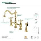 Kingston Brass Heritage Bridge Kitchen Faucet with Brass Sprayer