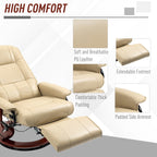 HomCom Faux Leather Adjustable Manual Swivel Base Recliner Chair with Comfortable and Relaxing Footrest