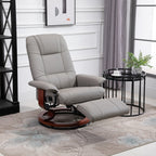 HomCom Faux Leather Adjustable Manual Swivel Base Recliner Chair with Comfortable and Relaxing Footrest