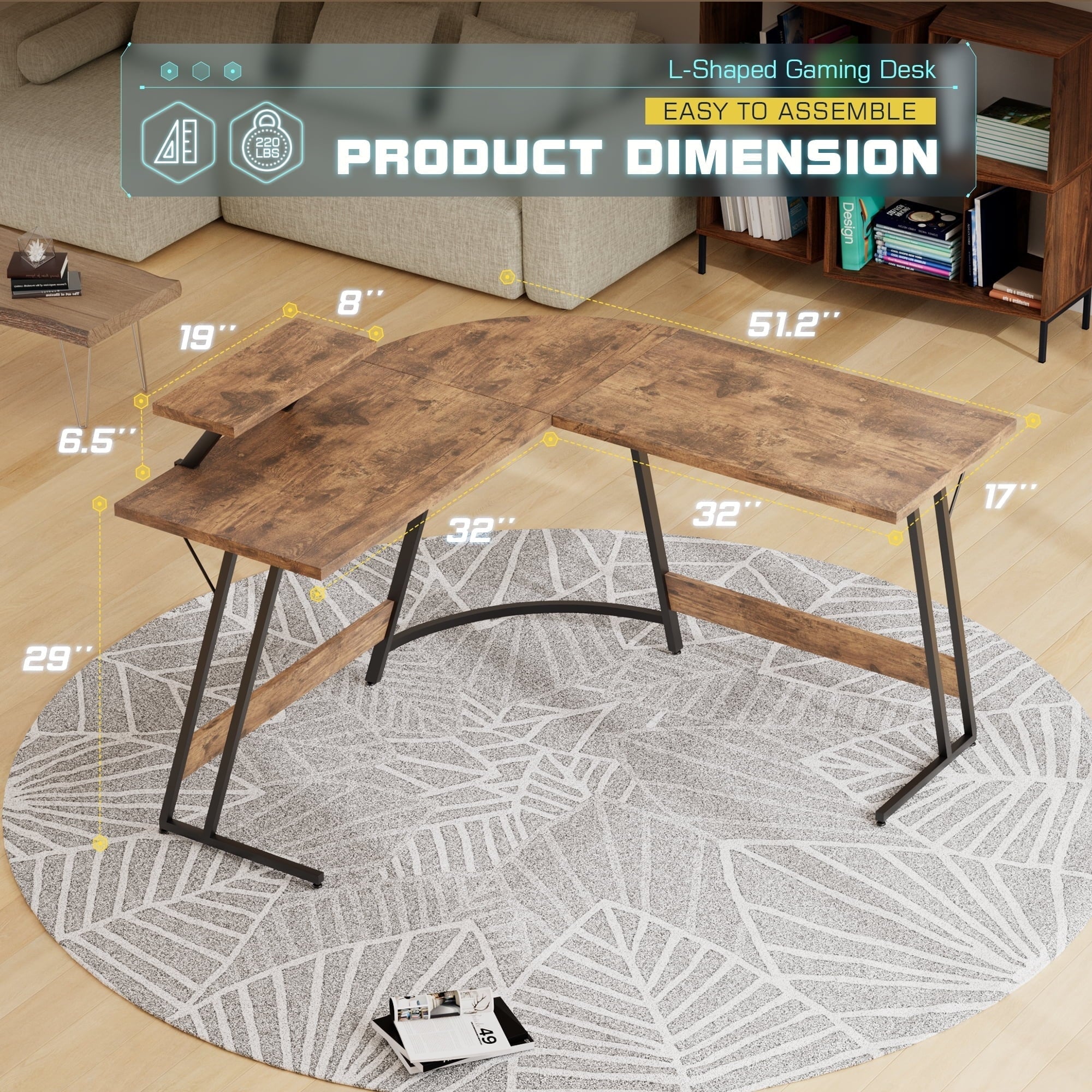 Homall L-Shaped Gaming Desk Computer Corner Desk Office Writing Desk