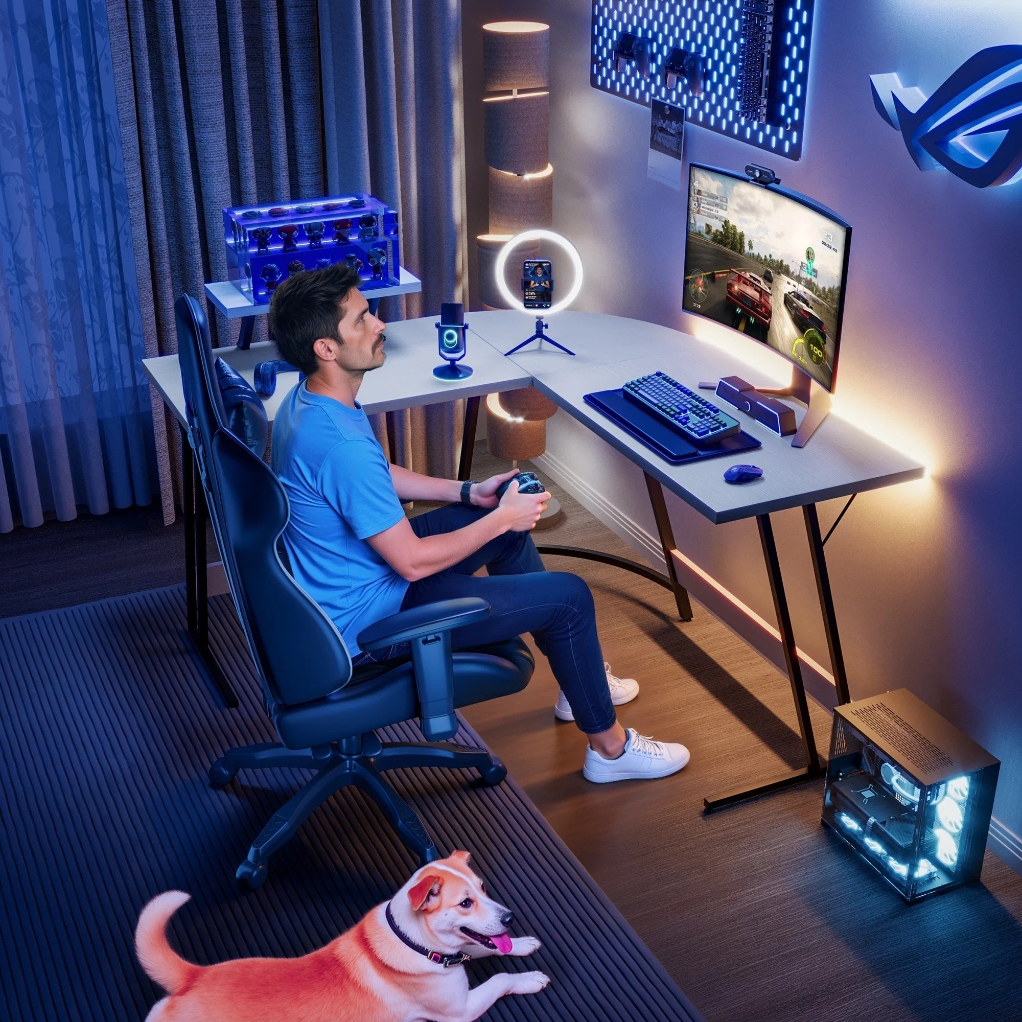 Homall L-Shaped Gaming Desk Computer Corner Desk Office Writing Desk