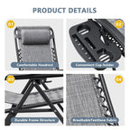 Homall Patio Zero Gravity Chair Lawn Lounge Chair with Pillow Set of 2