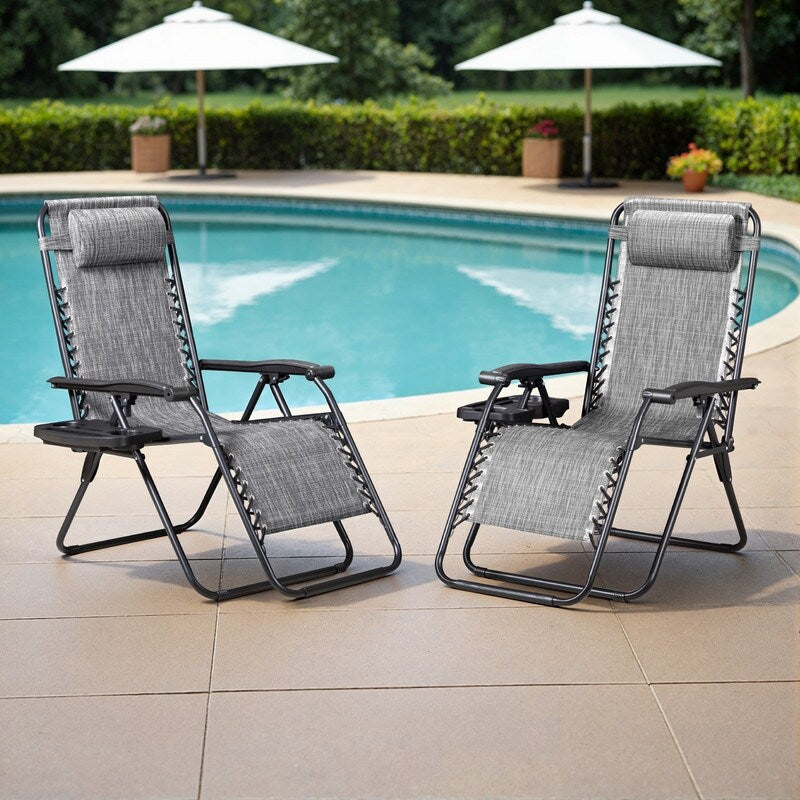 Homall Patio Zero Gravity Chair Lawn Lounge Chair with Pillow Set of 2