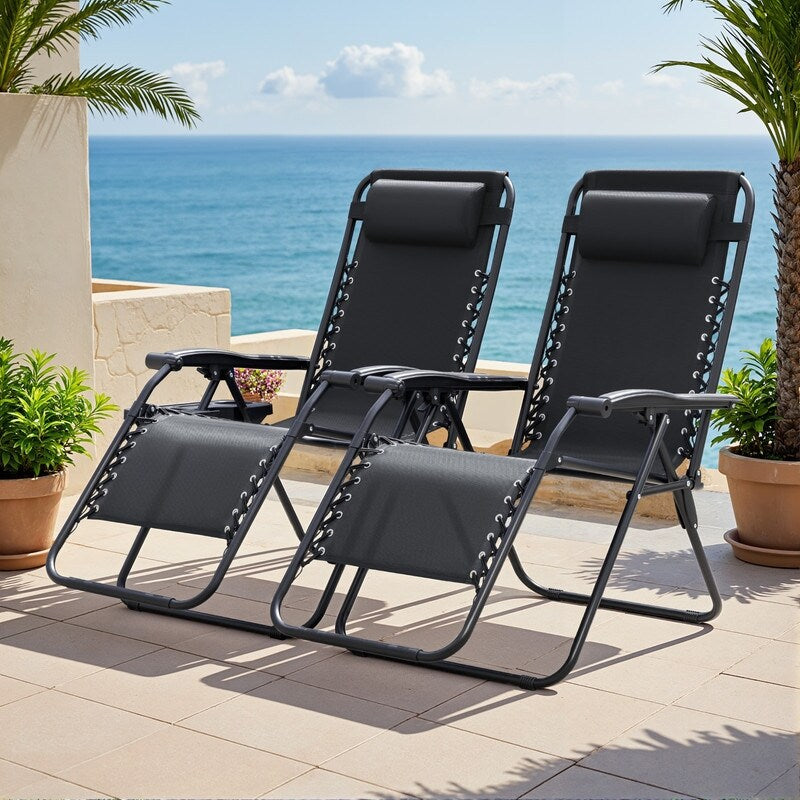 Homall Patio Zero Gravity Chair Lawn Lounge Chair with Pillow Set of 2