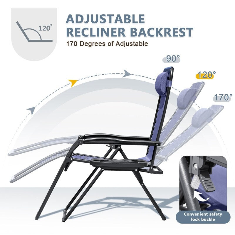 Homall Patio Zero Gravity Chair Lawn Lounge Chair with Pillow Set of 2