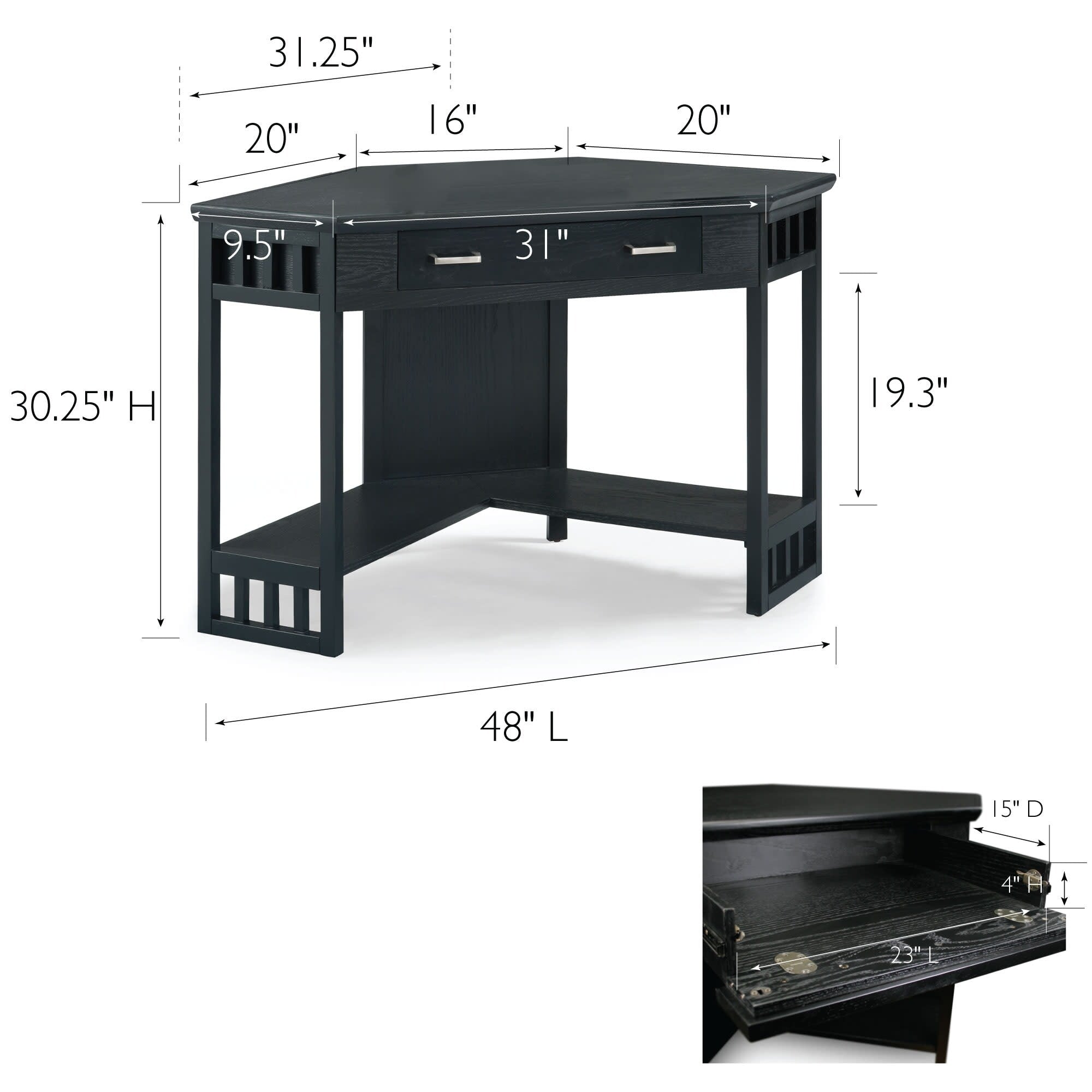 Leick Home Mission Corner Writing Desk