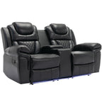 Home Theater Seating Manual Recliner Loveseat with Hide-Away Storage