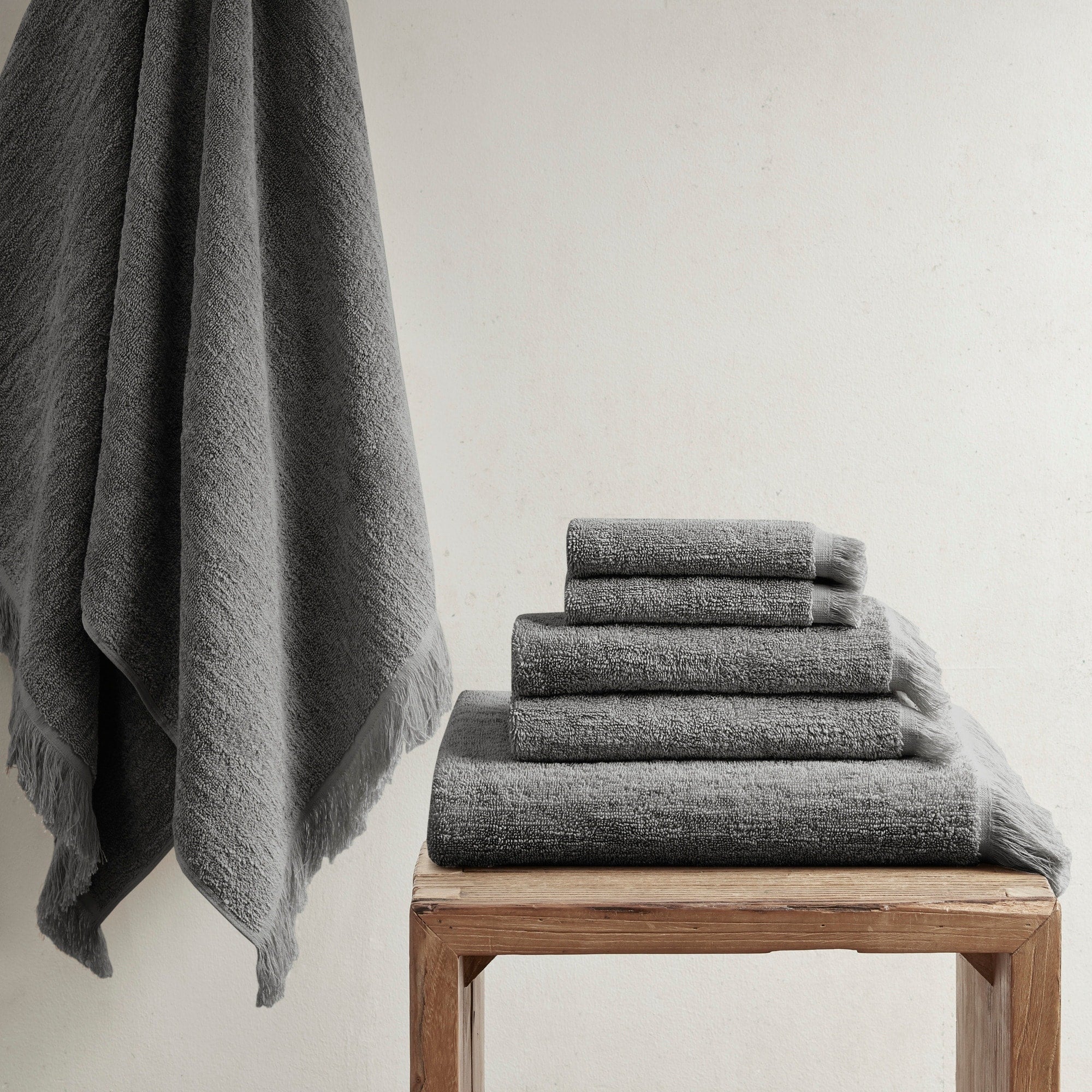 INK+IVY Atlas Cotton Dobby Slub 6 Piece Towel Set