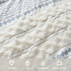 INK+IVY Imani Cotton Printed Duvet Cover Set with Chenille