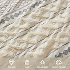 INK+IVY Imani Cotton Printed Duvet Cover Set with Chenille