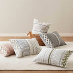 INK+IVY Imani Cotton Printed Duvet Cover Set with Chenille