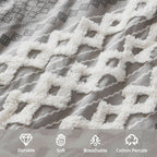 INK+IVY Imani Cotton Printed Duvet Cover Set with Chenille