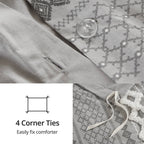 INK+IVY Imani Cotton Printed Duvet Cover Set with Chenille