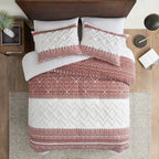 INK+IVY Mila 3 Piece Cotton Duvet Cover Set with Chenille Tufting