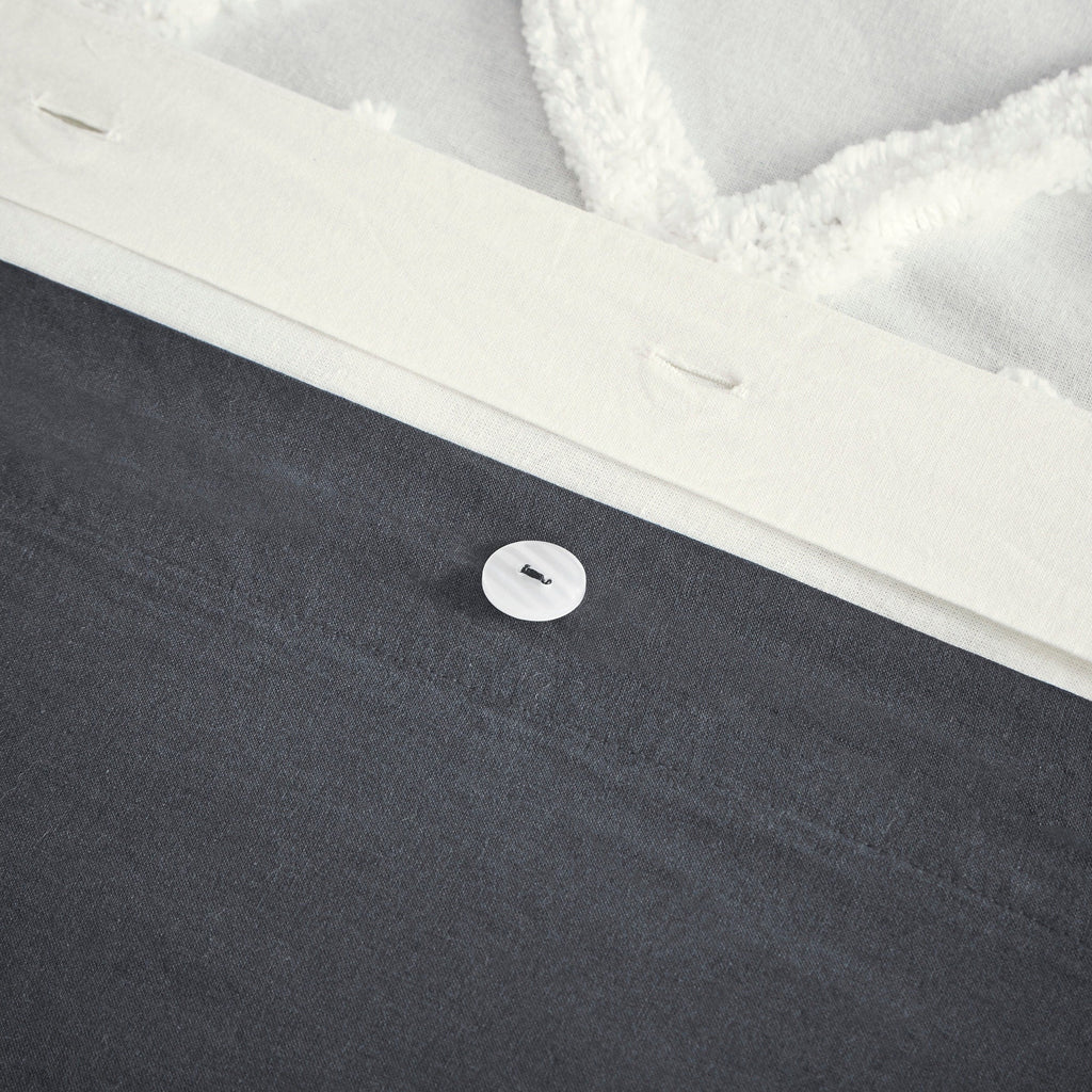 INK+IVY Mila 3 Piece Cotton Duvet Cover Set with Chenille Tufting